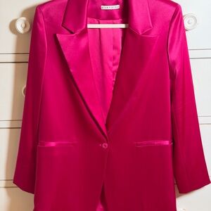 Alice + Olivia Women's Pink Satin Blazer